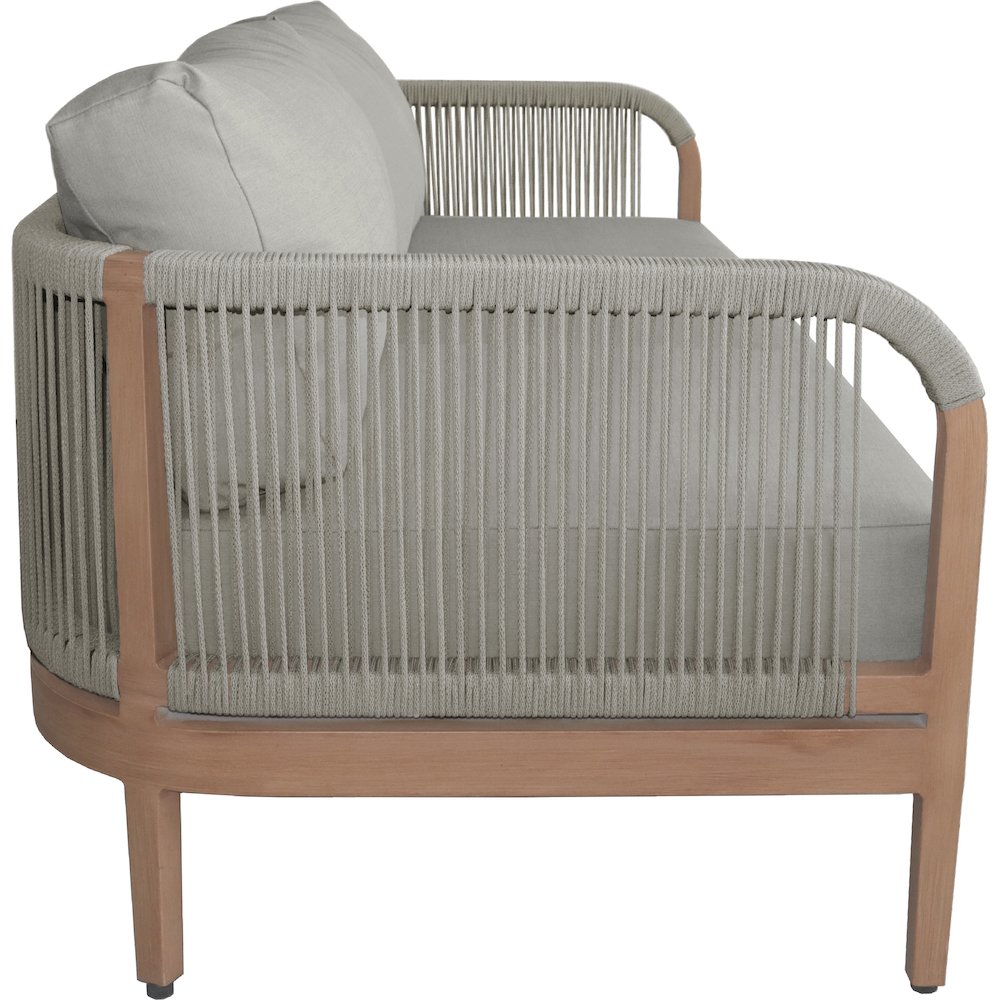 Maui Grey Water Resistant Fabric Outdoor Patio Loveseat. Picture 4