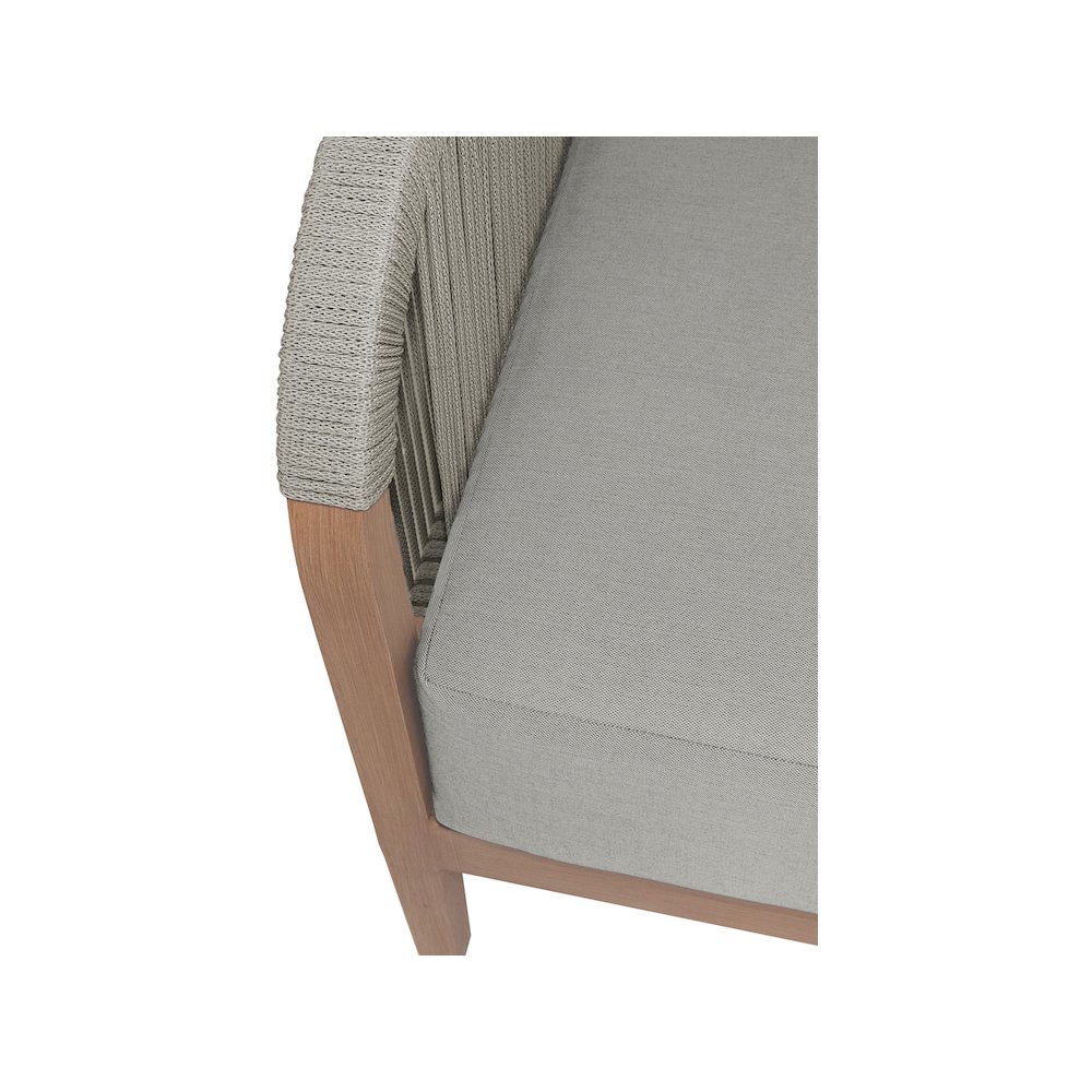 Maui Grey Water Resistant Fabric Outdoor Patio Loveseat. Picture 5
