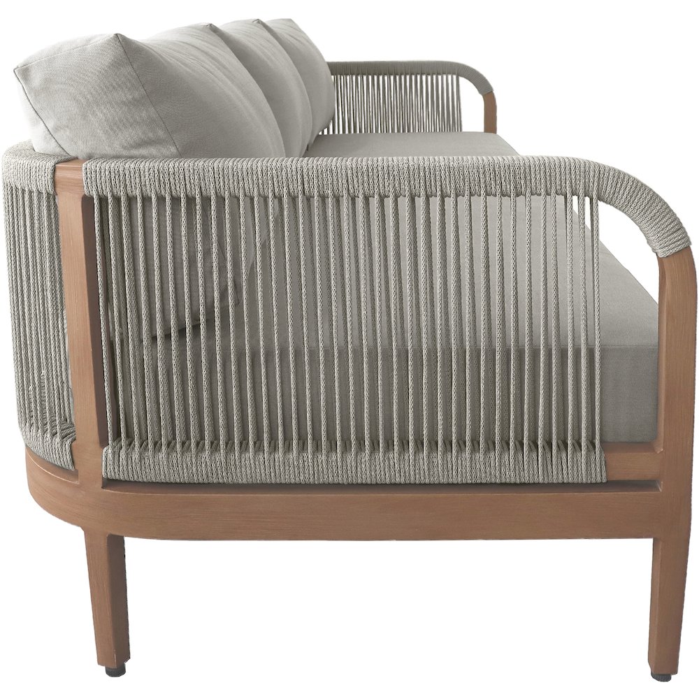 Maui Grey Water Resistant Fabric Outdoor Patio Sofa. Picture 4