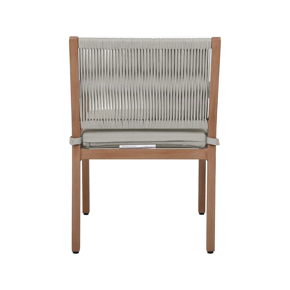 Maui Grey Water Resistant Fabric Outdoor Patio Dining Arm Chair, Set of 2. Picture 2