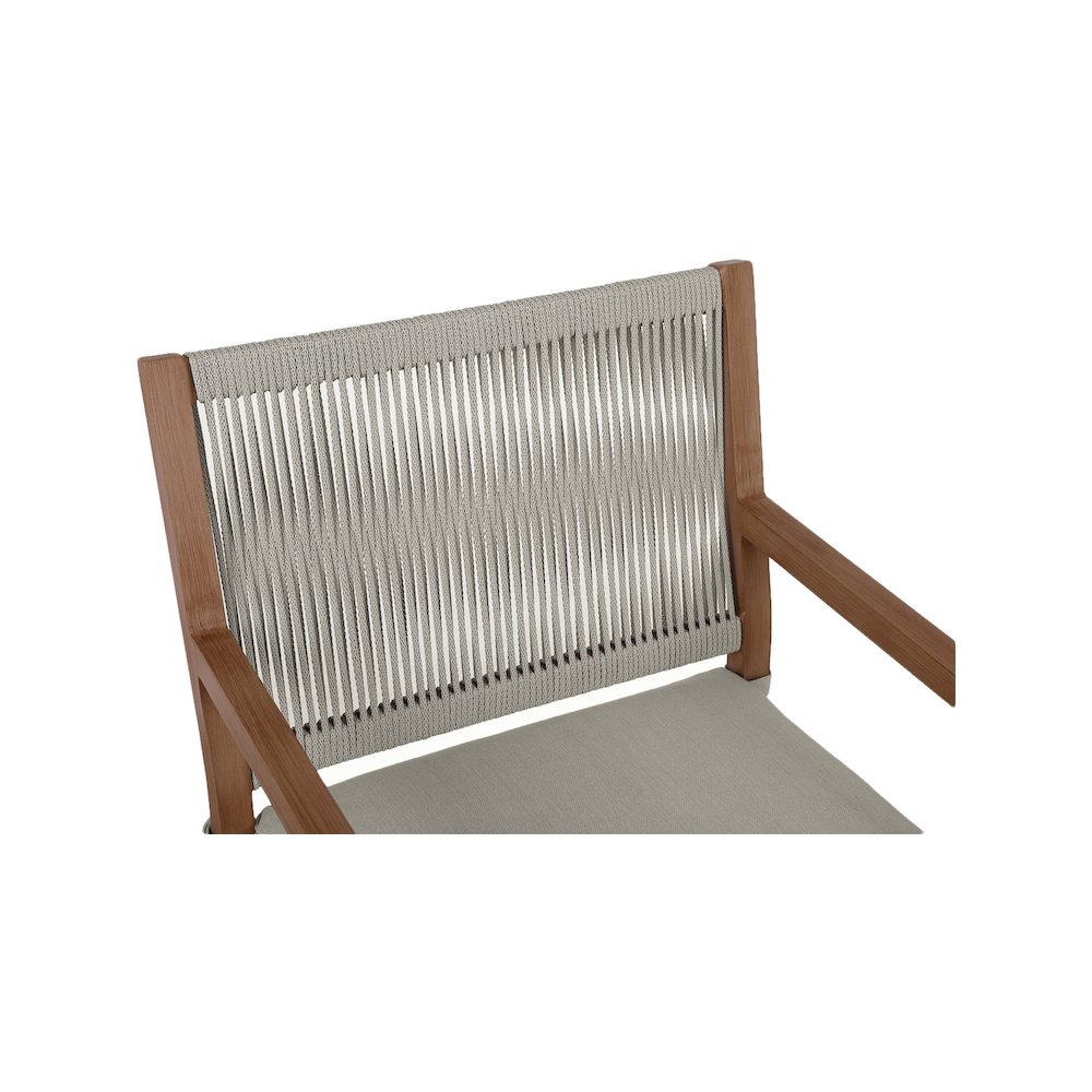 Maui Grey Water Resistant Fabric Outdoor Patio Dining Arm Chair, Set of 2. Picture 6
