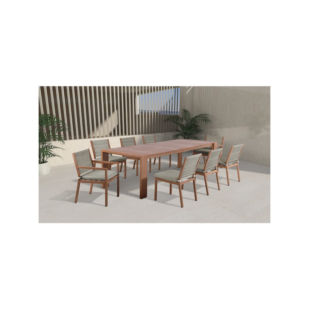 Maui Grey Water Resistant Fabric Outdoor Patio Dining Arm Chair, Set of 2. Picture 8