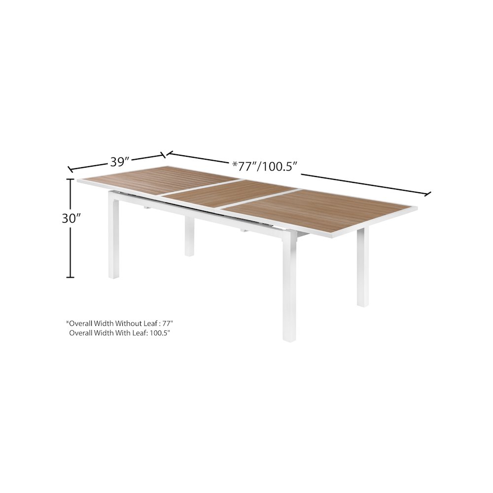 Nizuc Brown Wood Look Accent Paneling Outdoor Patio Dining Table. Picture 10