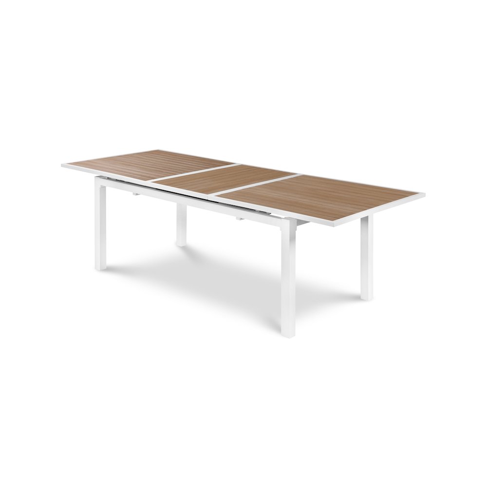Nizuc Brown Wood Look Accent Paneling Outdoor Patio Dining Table. Picture 1