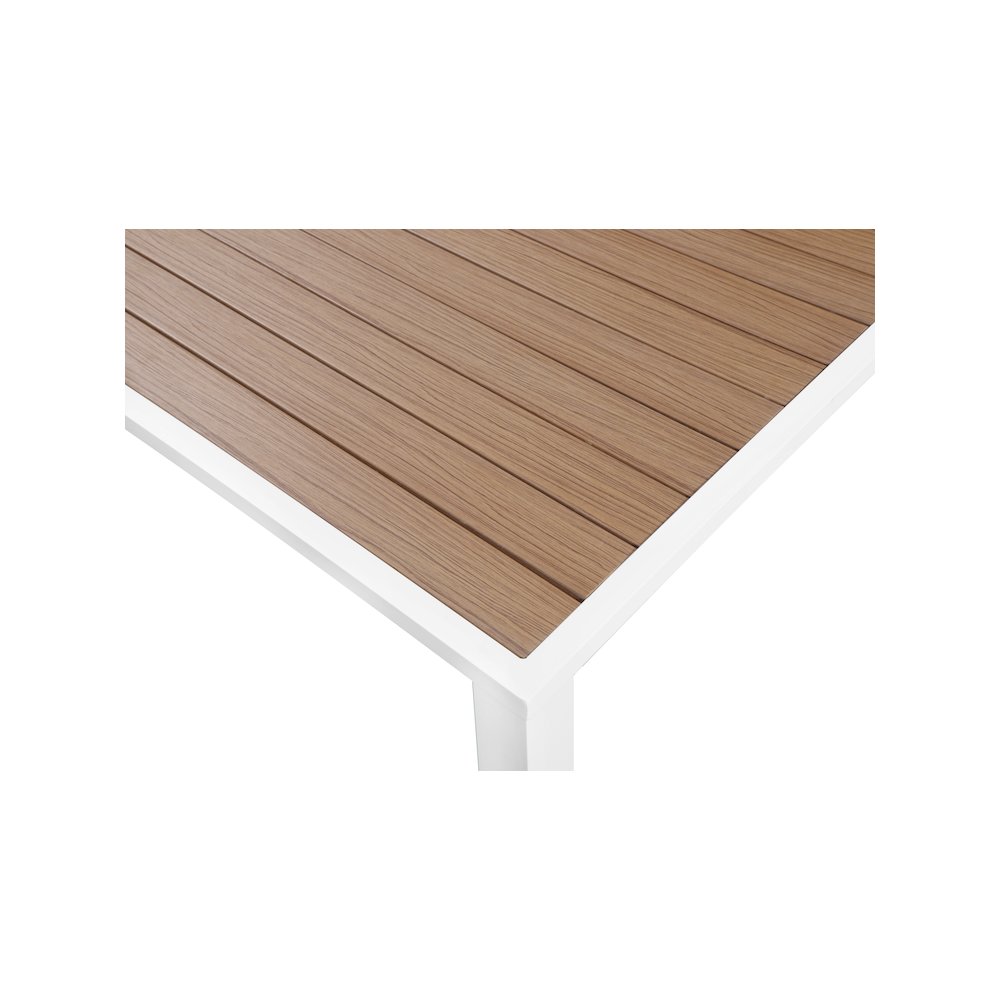 Nizuc Brown Wood Look Accent Paneling Outdoor Patio Dining Table. Picture 9