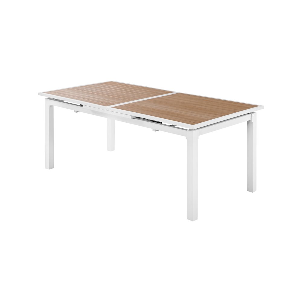 Nizuc Brown Wood Look Accent Paneling Outdoor Patio Dining Table. Picture 2