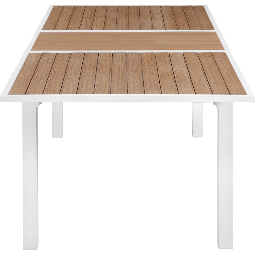 Nizuc Brown Wood Look Accent Paneling Outdoor Patio Dining Table. Picture 4