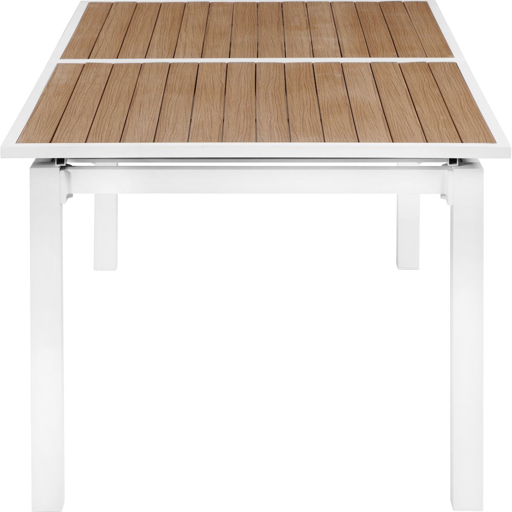 Nizuc Brown Wood Look Accent Paneling Outdoor Patio Dining Table. Picture 5