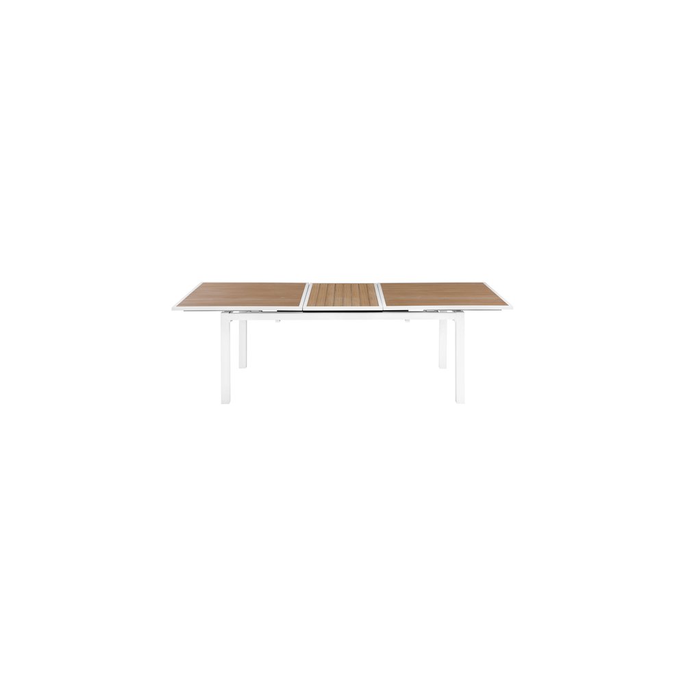 Nizuc Brown Wood Look Accent Paneling Outdoor Patio Dining Table. Picture 6