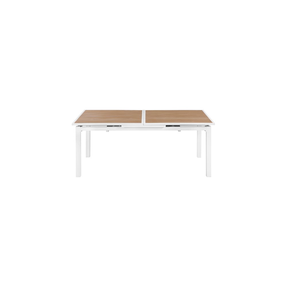 Nizuc Brown Wood Look Accent Paneling Outdoor Patio Dining Table. Picture 7
