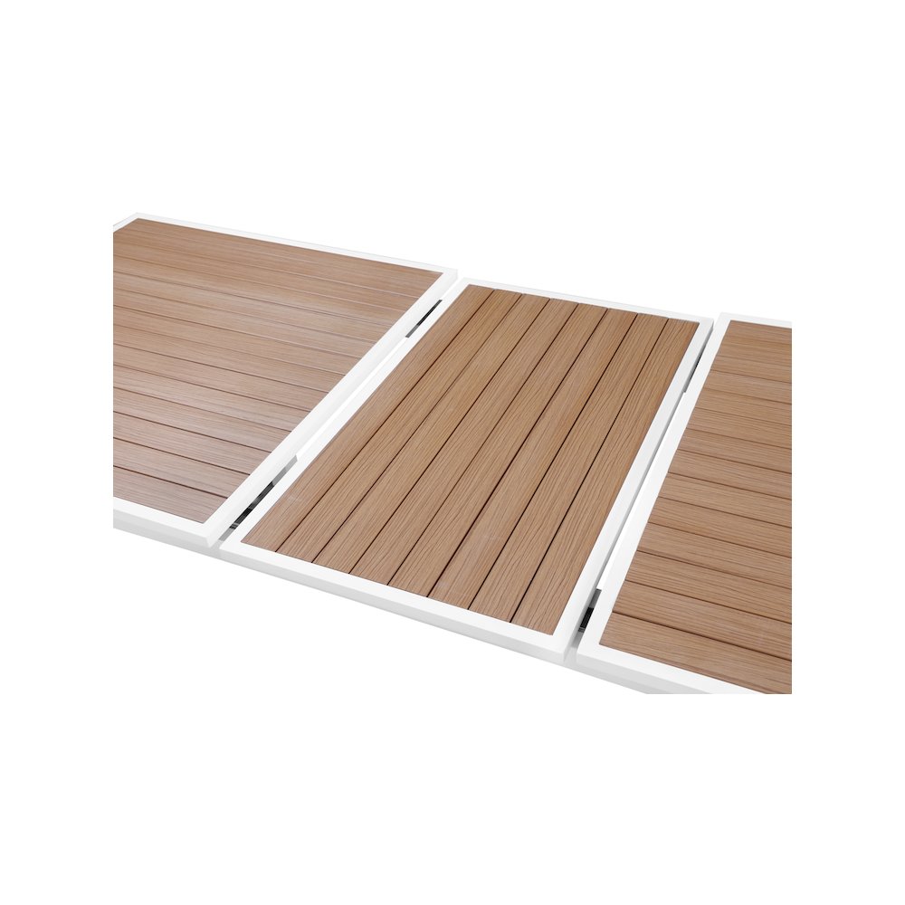 Nizuc Brown Wood Look Accent Paneling Outdoor Patio Dining Table. Picture 8
