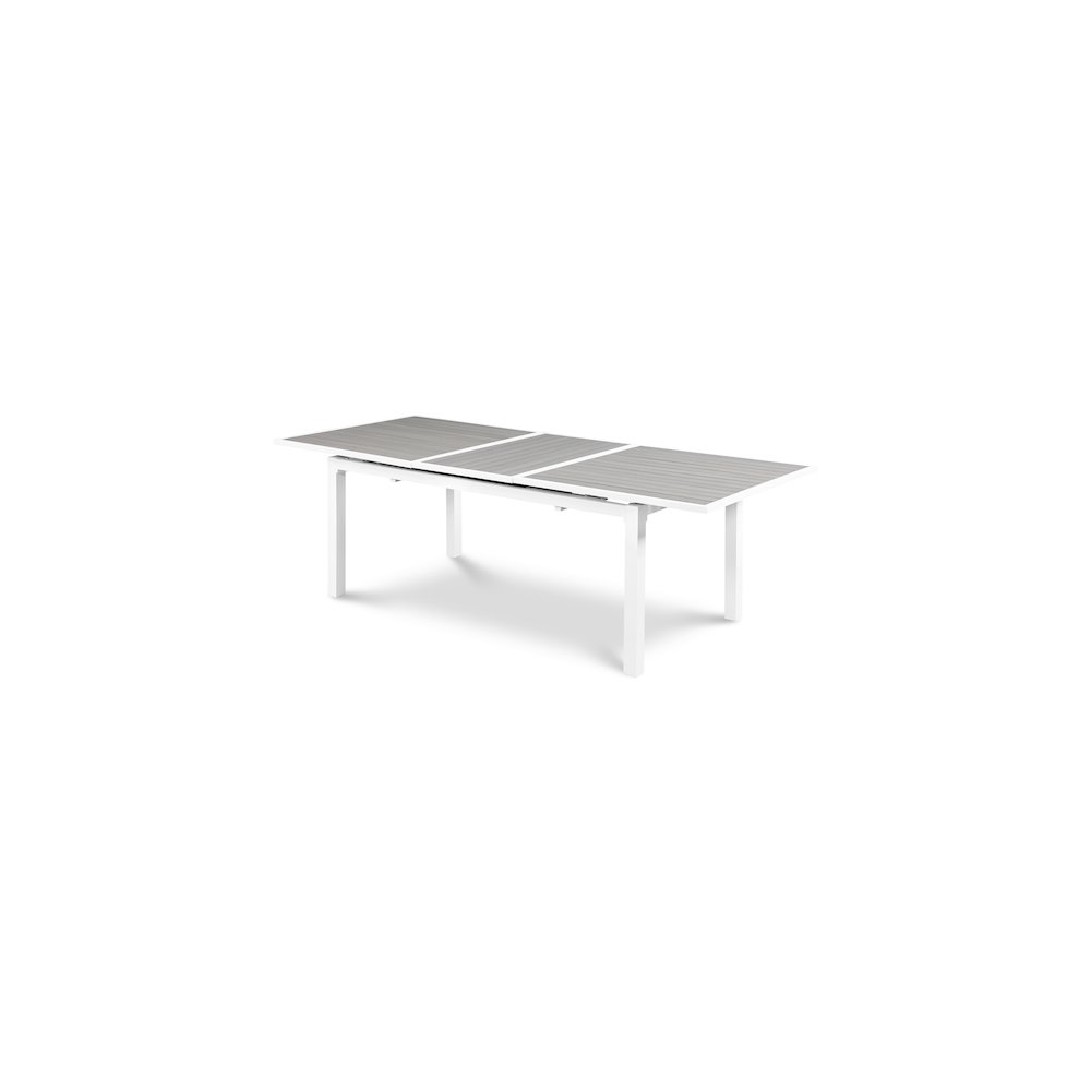 Nizuc Grey Wood Look Accent Paneling Outdoor Patio Dining Table. Picture 1