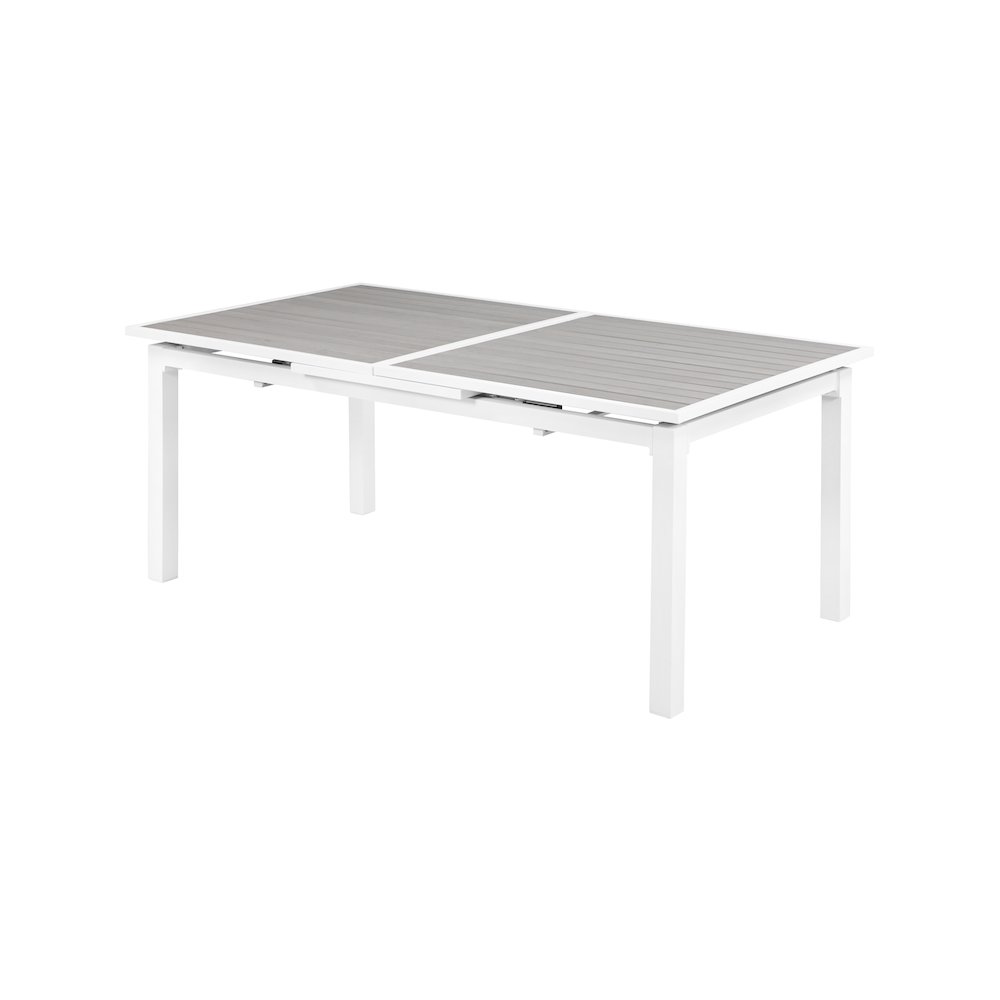 Nizuc Grey Wood Look Accent Paneling Outdoor Patio Dining Table. Picture 2