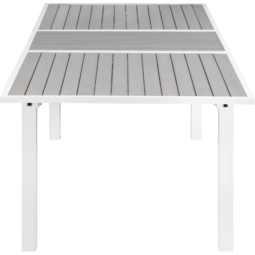 Nizuc Grey Wood Look Accent Paneling Outdoor Patio Dining Table. Picture 4