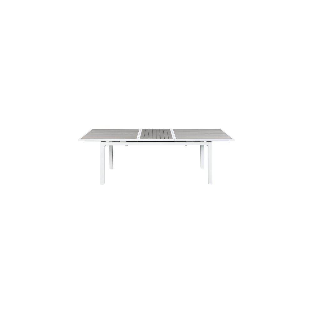Nizuc Grey Wood Look Accent Paneling Outdoor Patio Dining Table. Picture 6