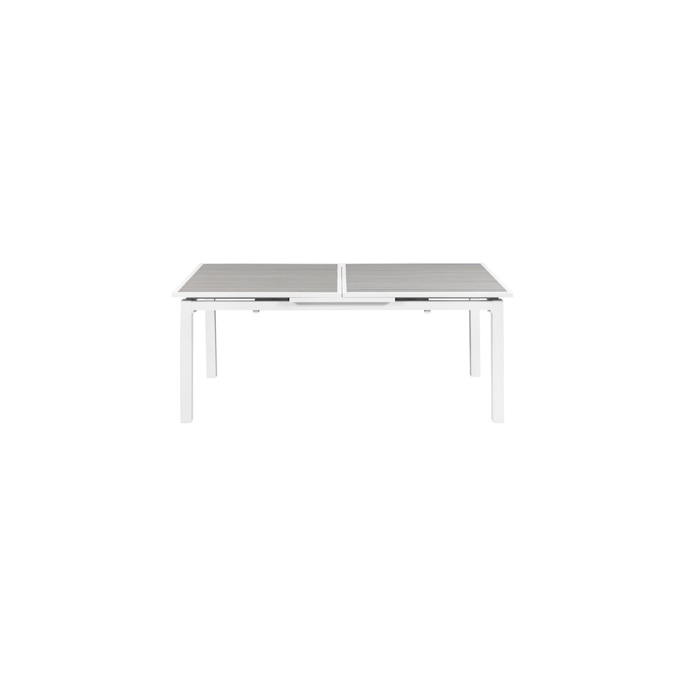 Nizuc Grey Wood Look Accent Paneling Outdoor Patio Dining Table. Picture 7