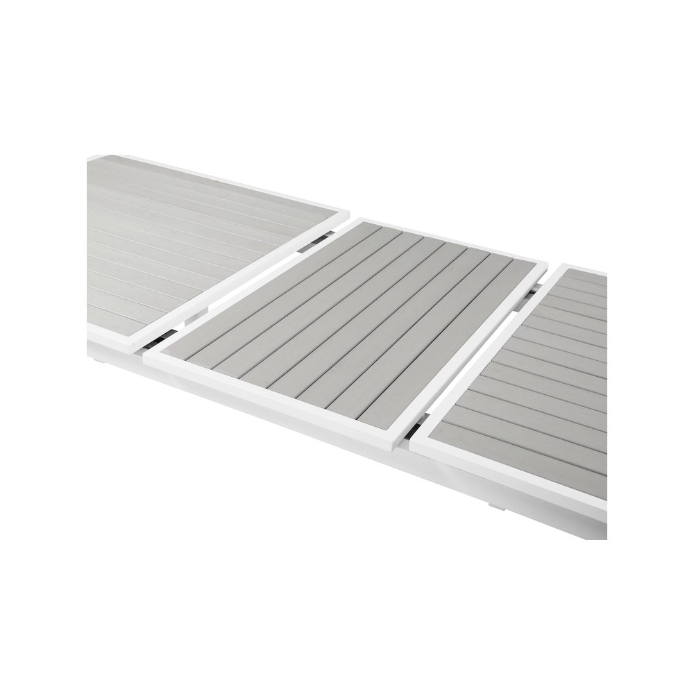 Nizuc Grey Wood Look Accent Paneling Outdoor Patio Dining Table. Picture 8