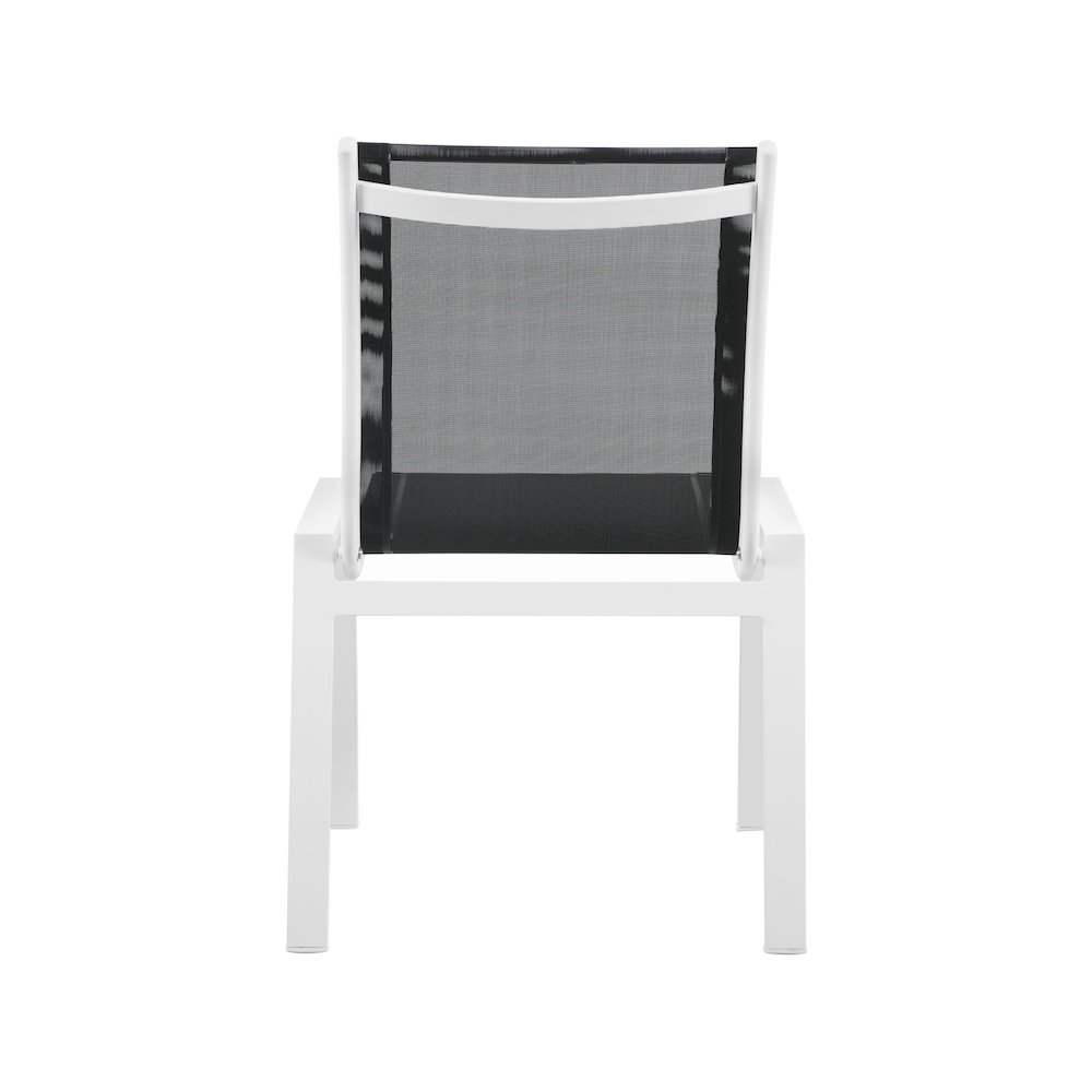 Nizuc Black Mesh Water Resistant Fabric Outdoor Patio Dining Chair, Set of 2. Picture 2