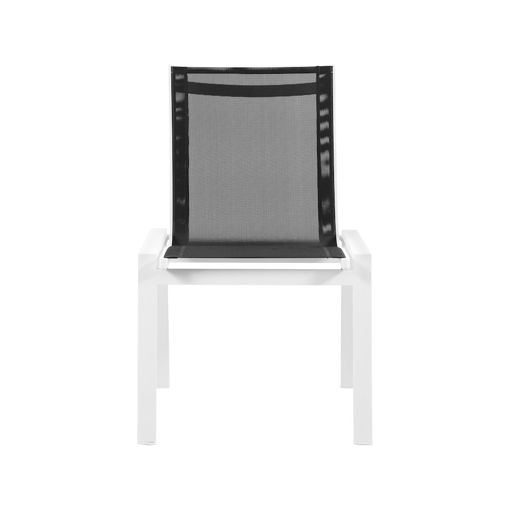 Nizuc Black Mesh Water Resistant Fabric Outdoor Patio Dining Chair, Set of 2. Picture 3