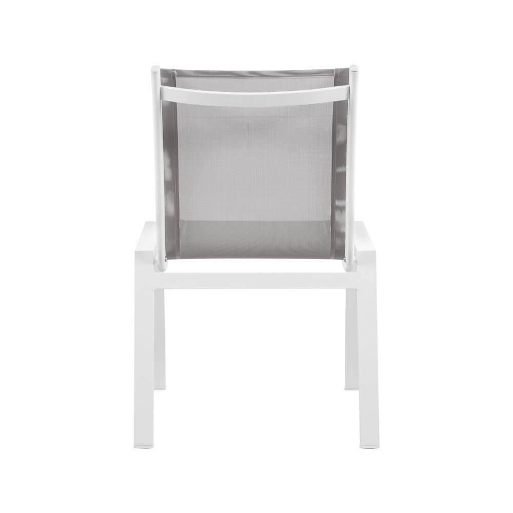 Nizuc Grey Mesh Water Resistant Fabric Outdoor Patio Dining Chair, Set of 2. Picture 2
