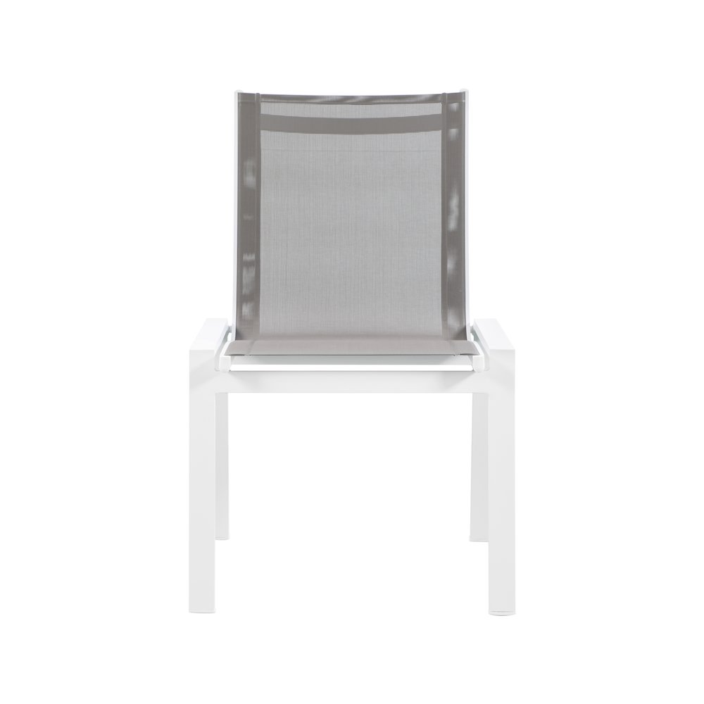 Nizuc Grey Mesh Water Resistant Fabric Outdoor Patio Dining Chair, Set of 2. Picture 3