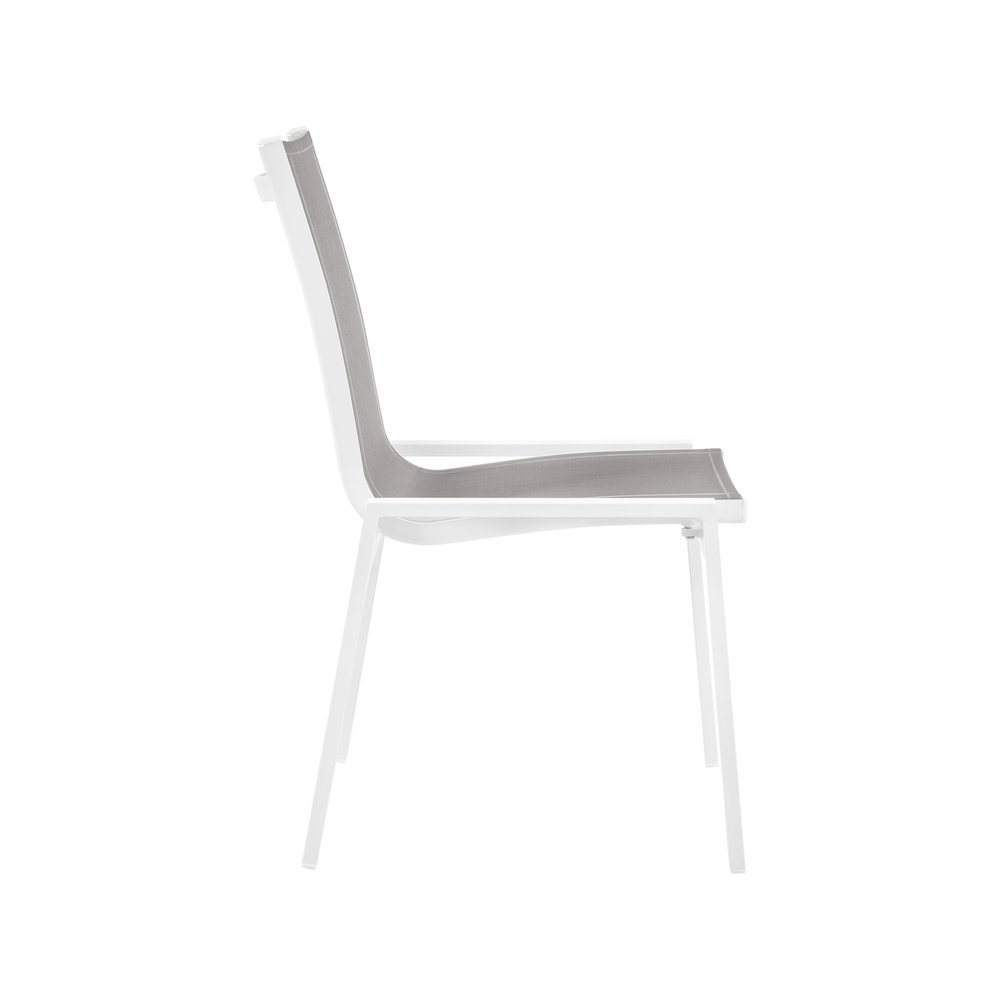 Nizuc Grey Mesh Water Resistant Fabric Outdoor Patio Dining Chair, Set of 2. Picture 4