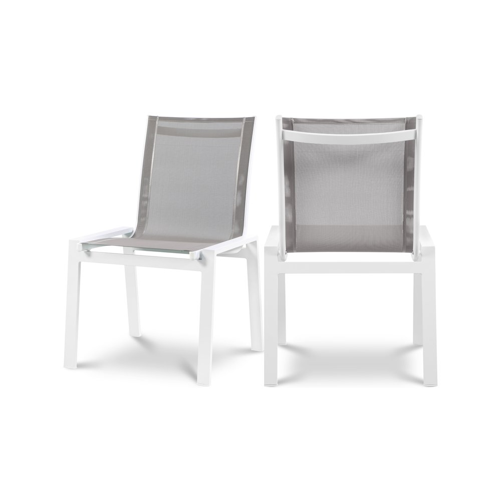 Nizuc Grey Mesh Water Resistant Fabric Outdoor Patio Dining Chair, Set of 2. Picture 1