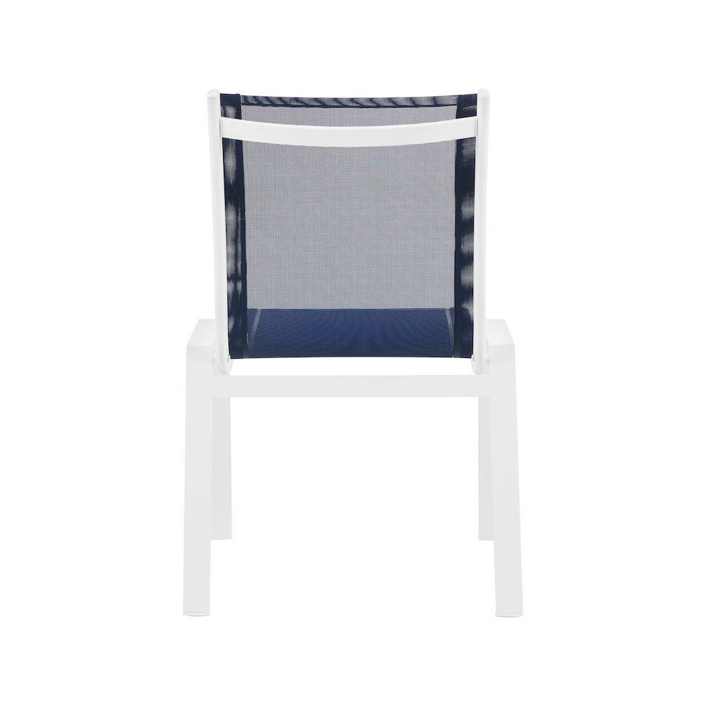 Nizuc Navy Mesh Water Resistant Fabric Outdoor Patio Dining Chair, Set of 2. Picture 2