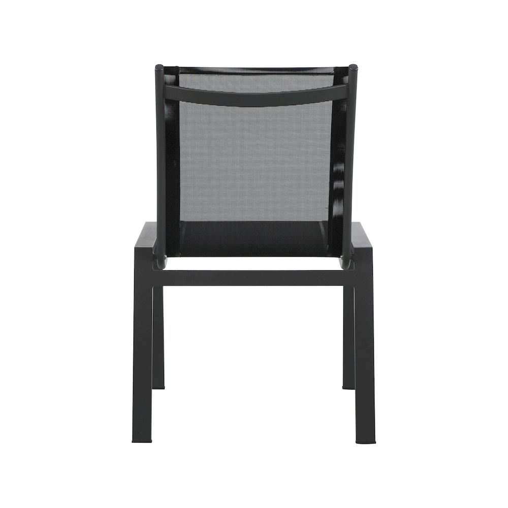 Nizuc Black Mesh Water Resistant Fabric Outdoor Patio Dining Chair, Set of 2. Picture 2
