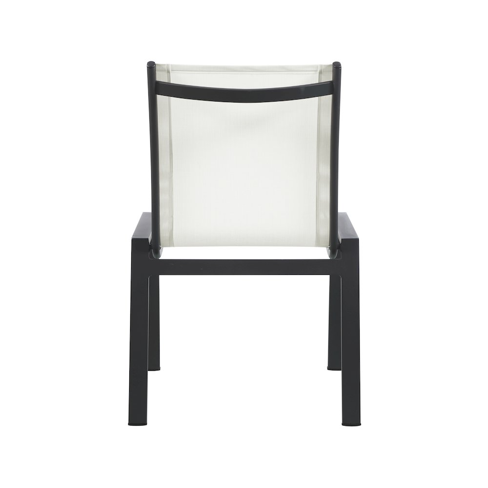 Nizuc White Mesh Water Resistant Fabric Outdoor Patio Dining Chair, Set of 2. Picture 2