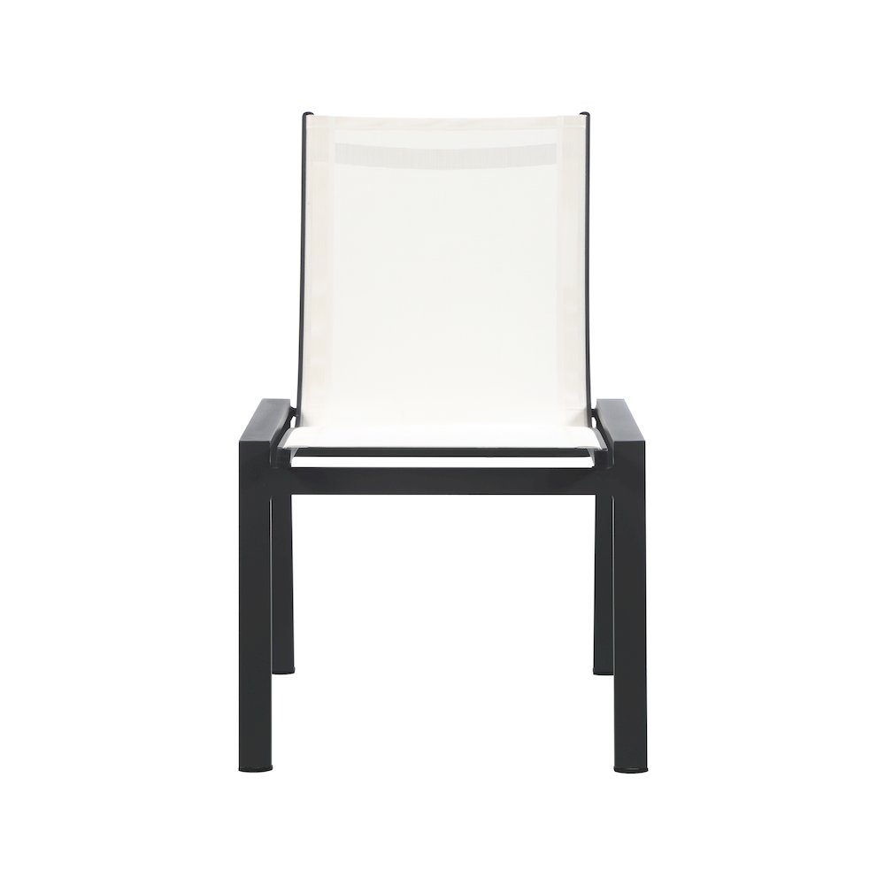 Nizuc White Mesh Water Resistant Fabric Outdoor Patio Dining Chair, Set of 2. Picture 3