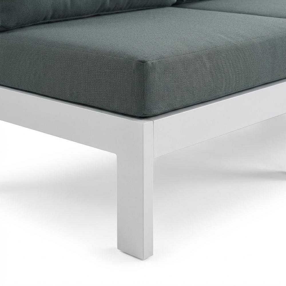 Gray Fabric Outdoor Modular Sofa With Contemporary Style And Cushioned Seating. Picture 6