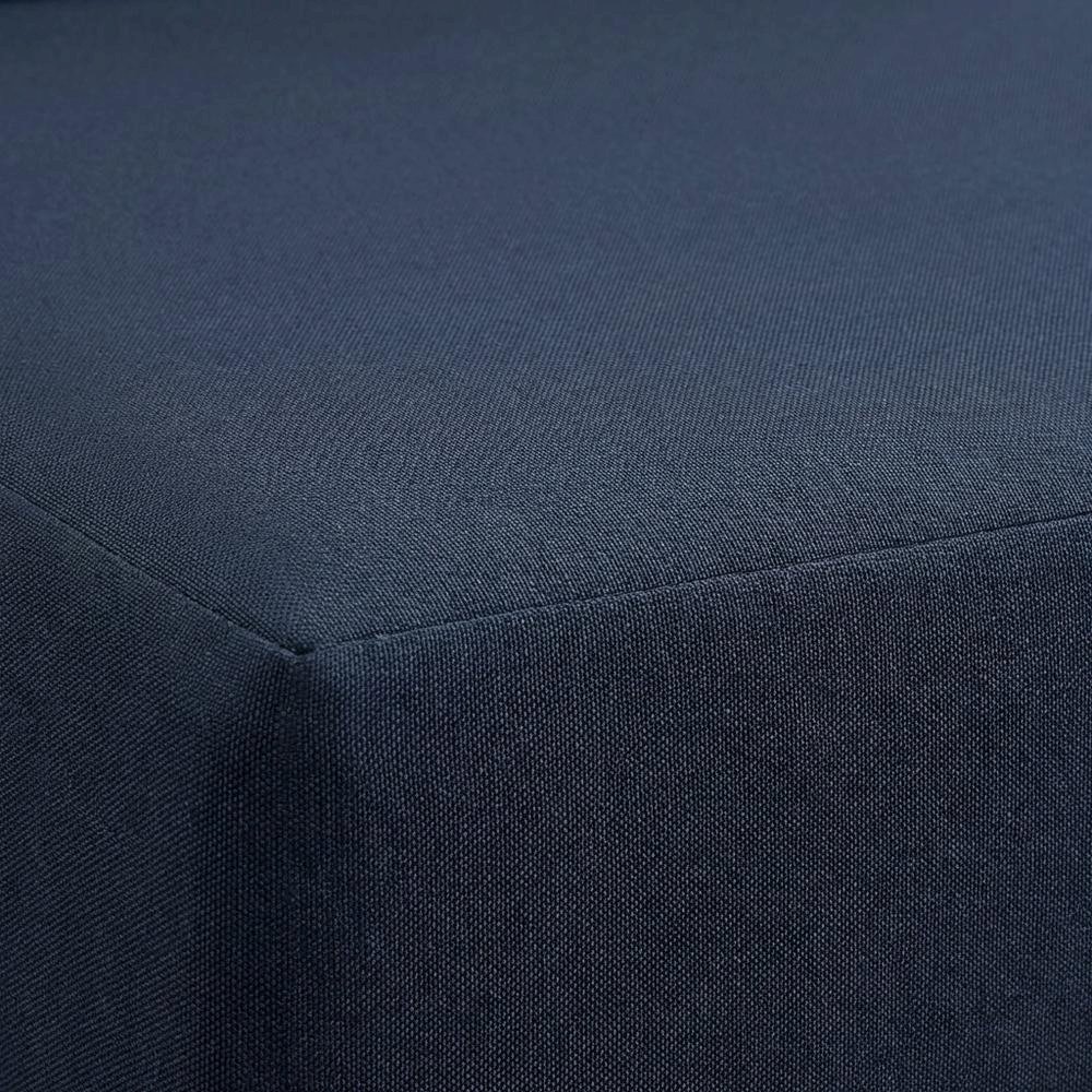 Navy Fabric Outdoor Armless Patio Chair, Aluminum Frame, Contemporary Style. Picture 5