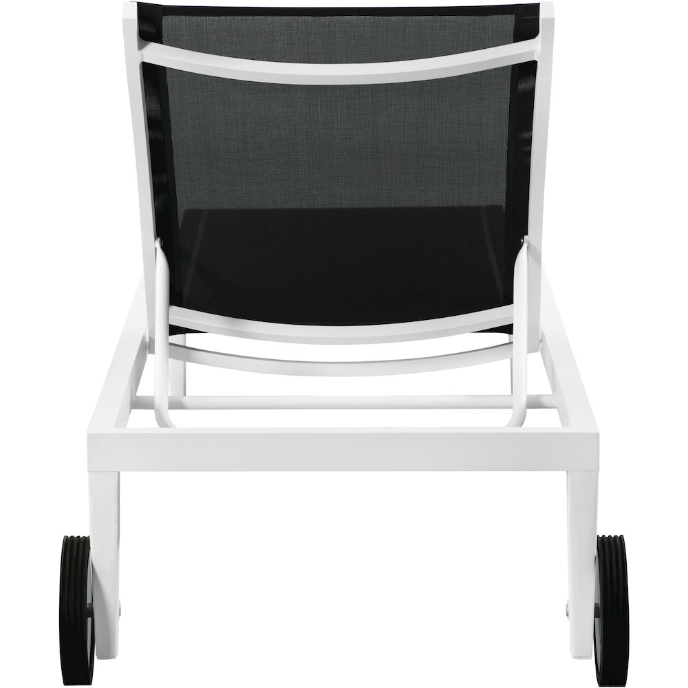 Nizuc Black Mesh Water Resistant Fabric Outdoor Patio Chaise Lounge Chair. Picture 4