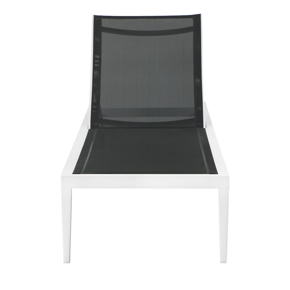 Nizuc Black Mesh Water Resistant Fabric Outdoor Patio Chaise Lounge Chair. Picture 8