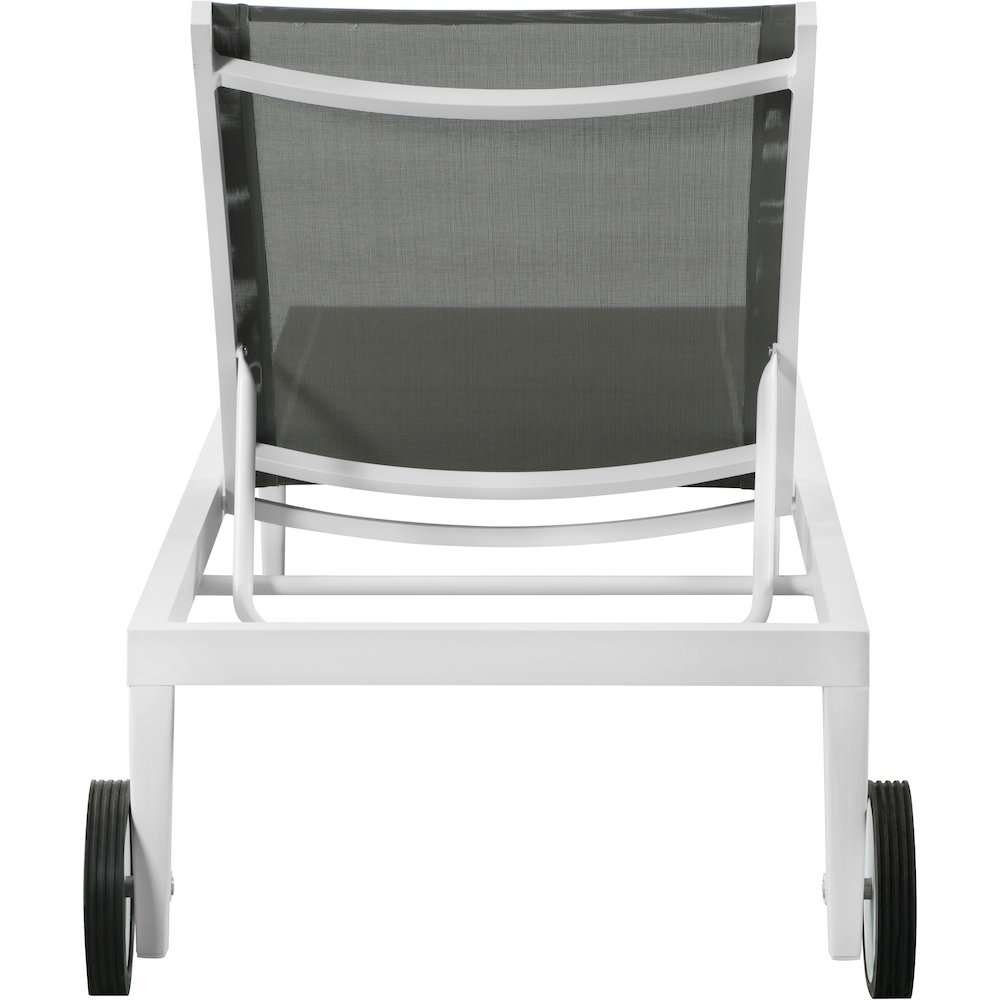 Nizuc Grey Mesh Water Resistant Fabric Outdoor Patio Chaise Lounge Chair. Picture 4