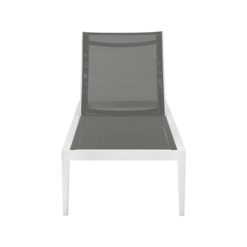 Nizuc Grey Mesh Water Resistant Fabric Outdoor Patio Chaise Lounge Chair. Picture 8