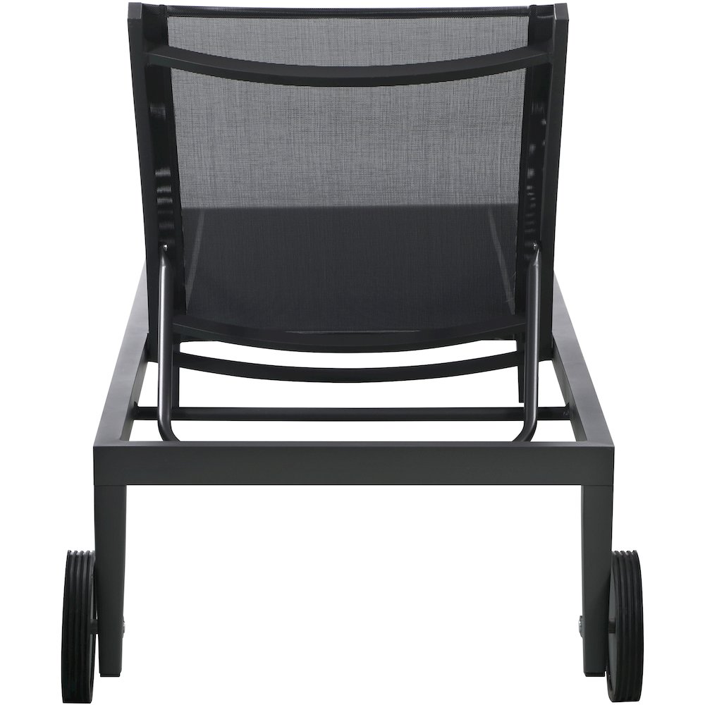 Nizuc Black Mesh Water Resistant Fabric Outdoor Patio Chaise Lounge Chair. Picture 4