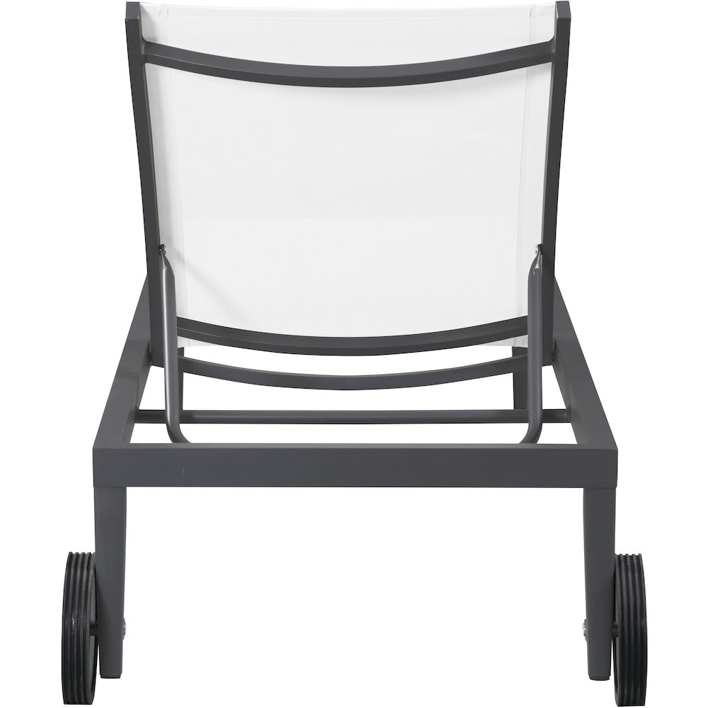 Nizuc White Mesh Water Resistant Fabric Outdoor Patio Chaise Lounge Chair. Picture 4