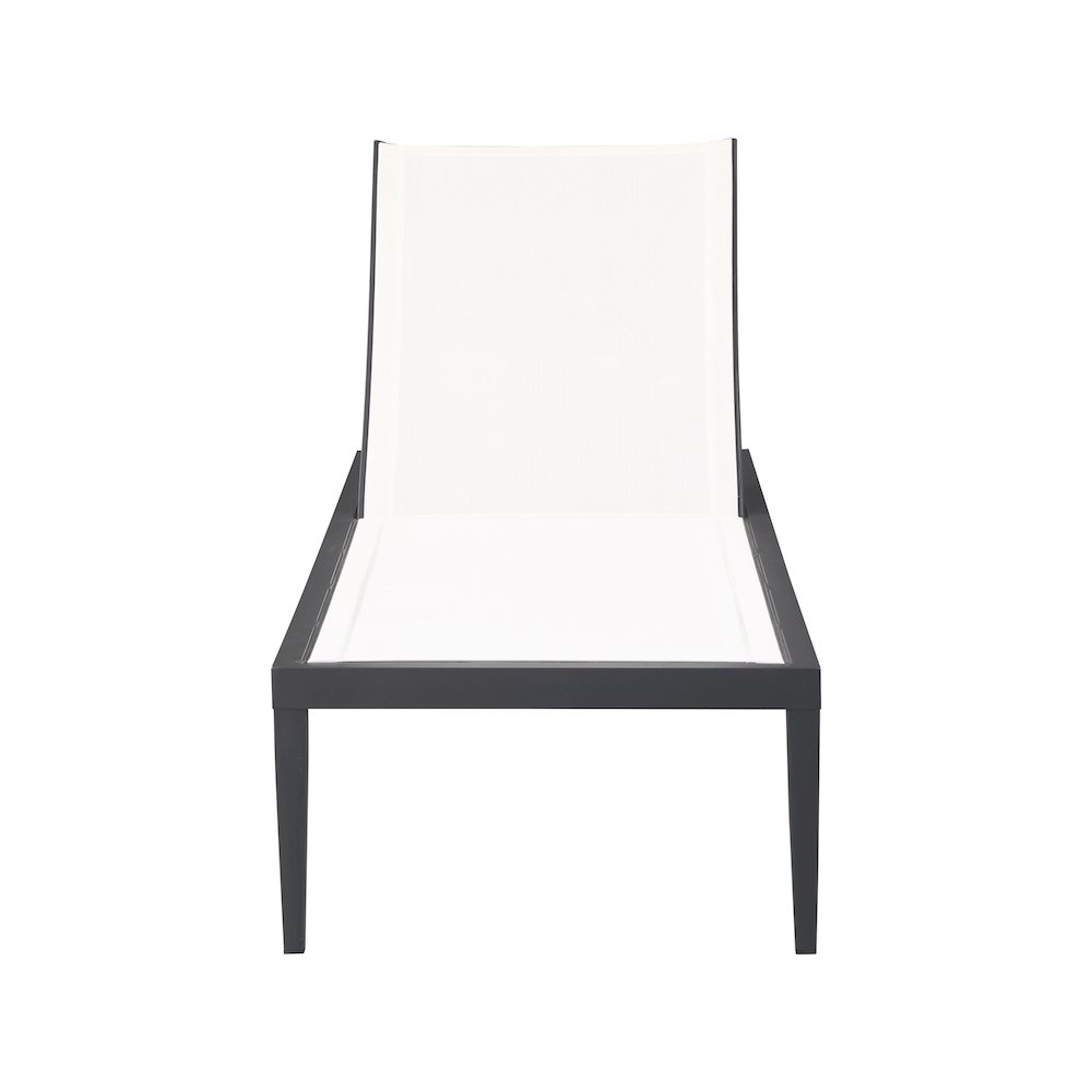 Nizuc White Mesh Water Resistant Fabric Outdoor Patio Chaise Lounge Chair. Picture 8