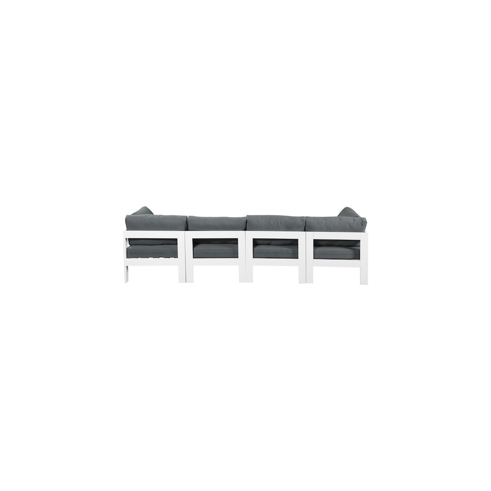 Nizuc Grey Water Resistant Fabric Outdoor Patio Modular Sofa. Picture 2