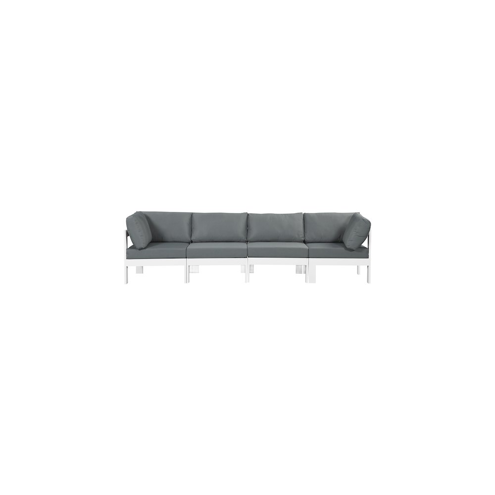 Nizuc Grey Water Resistant Fabric Outdoor Patio Modular Sofa. Picture 4