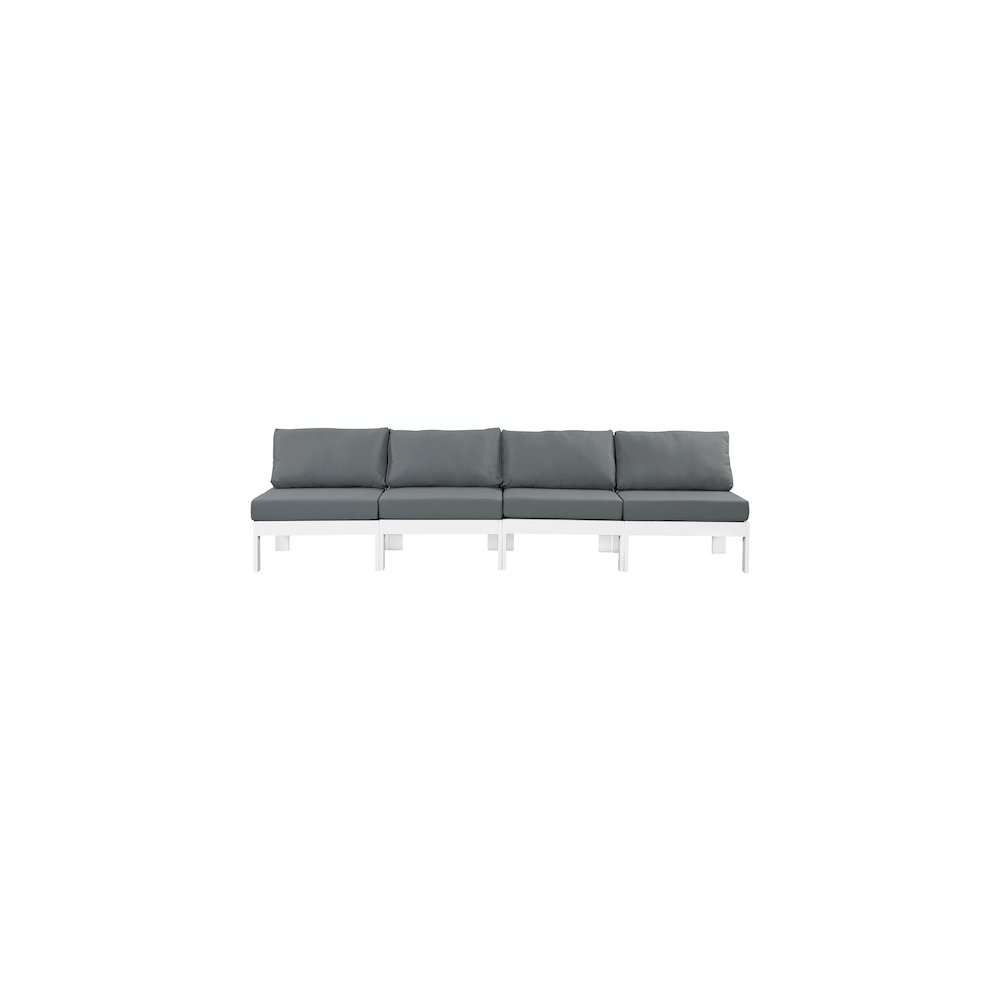 Nizuc Grey Water Resistant Fabric Outdoor Patio Modular Sofa. Picture 4
