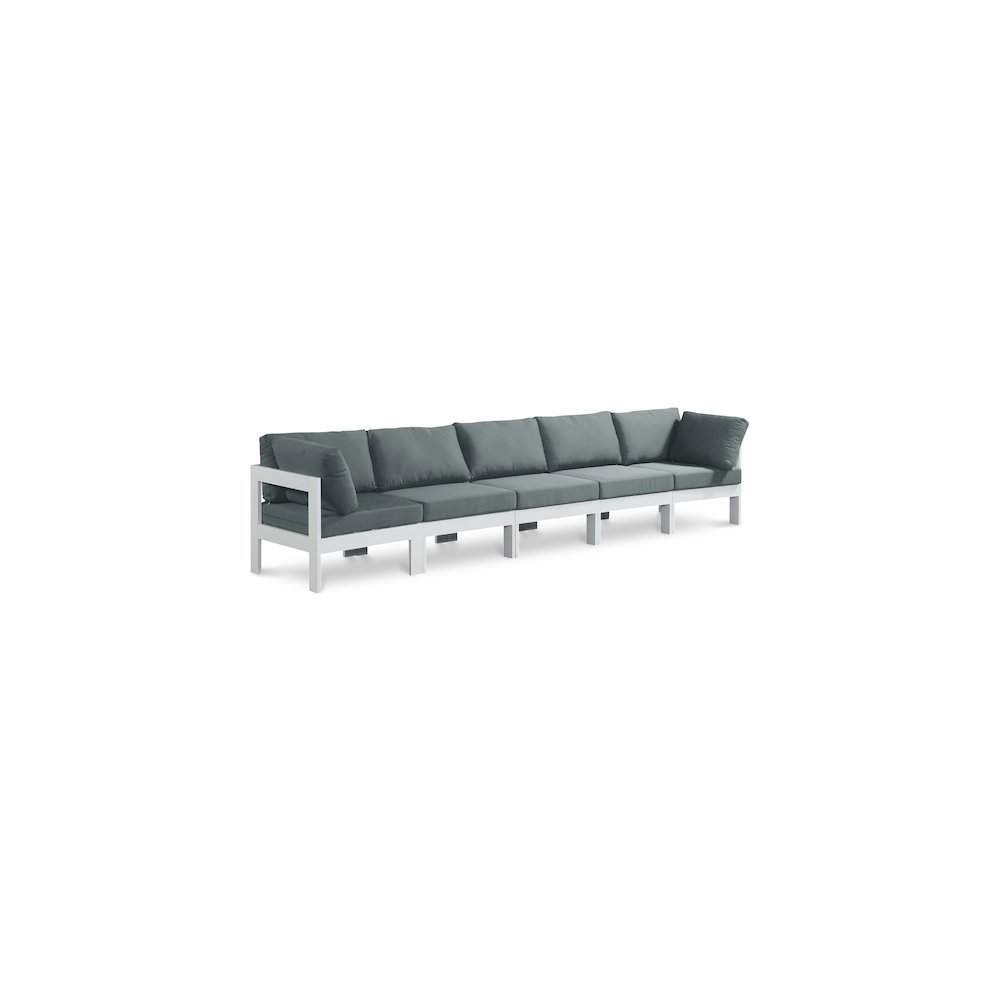 Nizuc Grey Water Resistant Fabric Outdoor Patio Modular Sofa. Picture 1