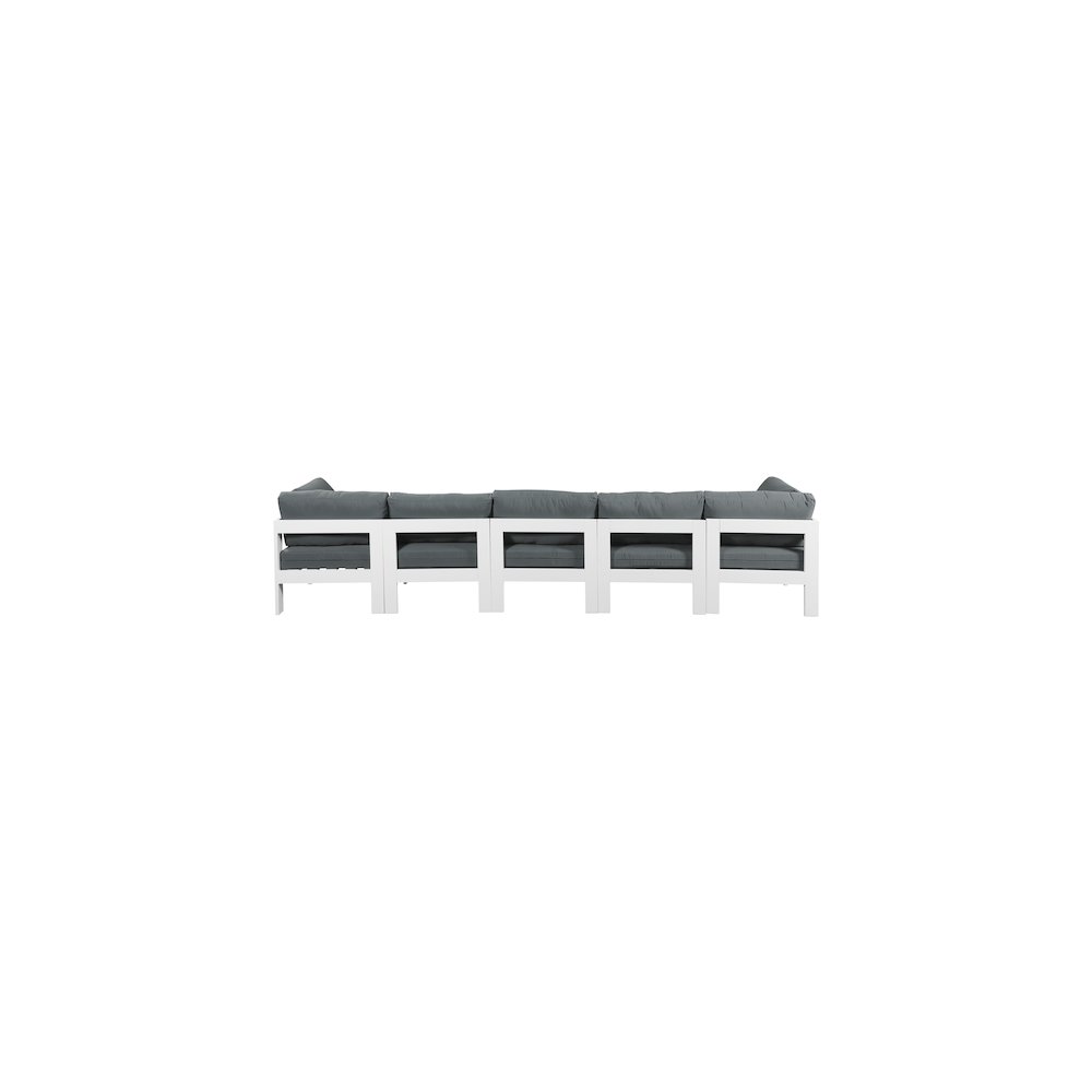 Nizuc Grey Water Resistant Fabric Outdoor Patio Modular Sofa. Picture 2