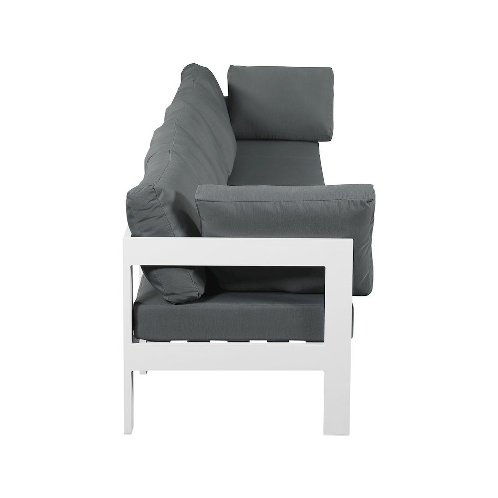 Nizuc Grey Water Resistant Fabric Outdoor Patio Modular Sofa. Picture 3