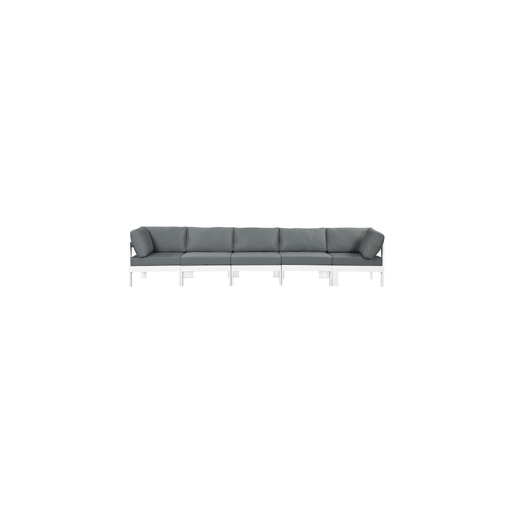 Nizuc Grey Water Resistant Fabric Outdoor Patio Modular Sofa. Picture 4