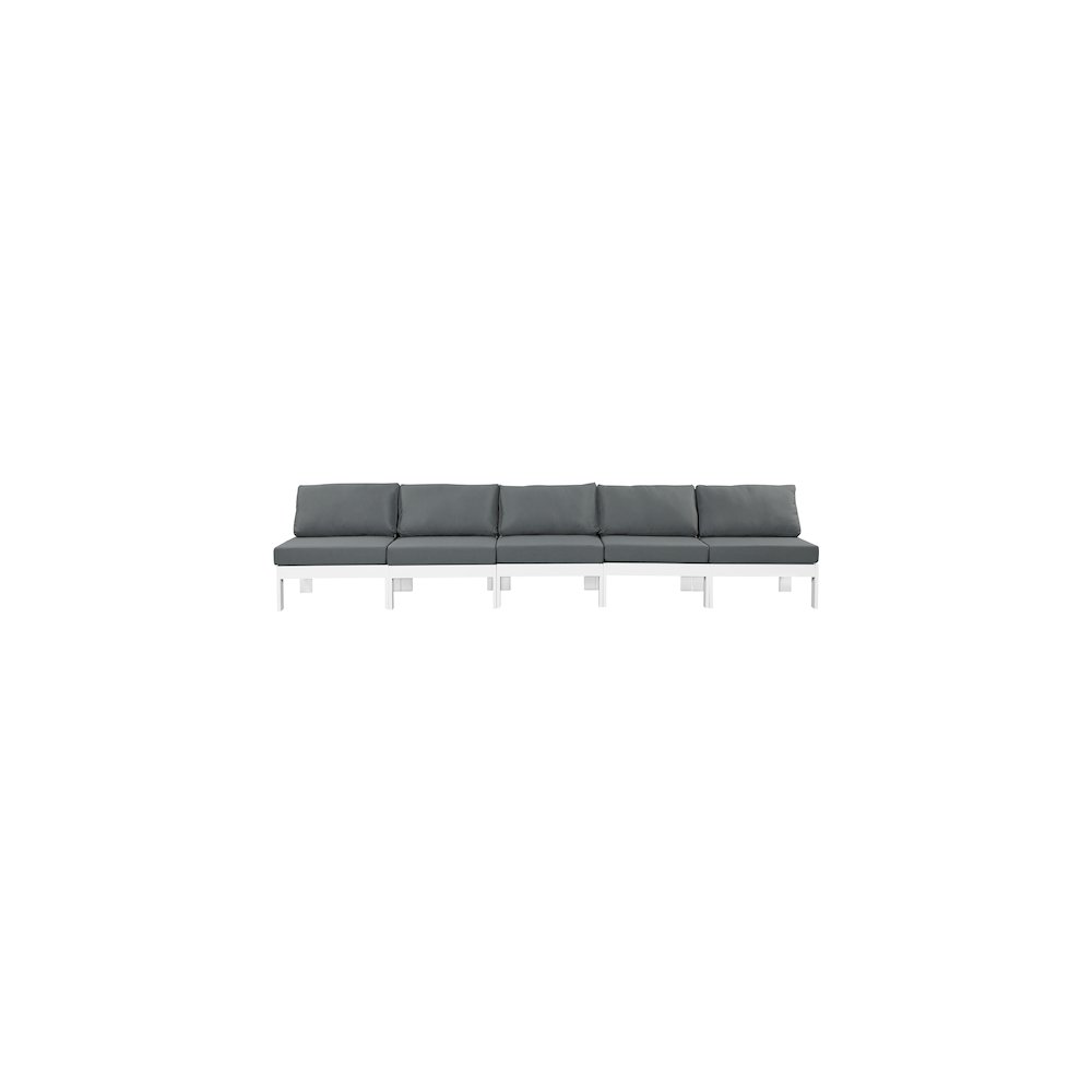Nizuc Grey Water Resistant Fabric Outdoor Patio Modular Sofa. Picture 4