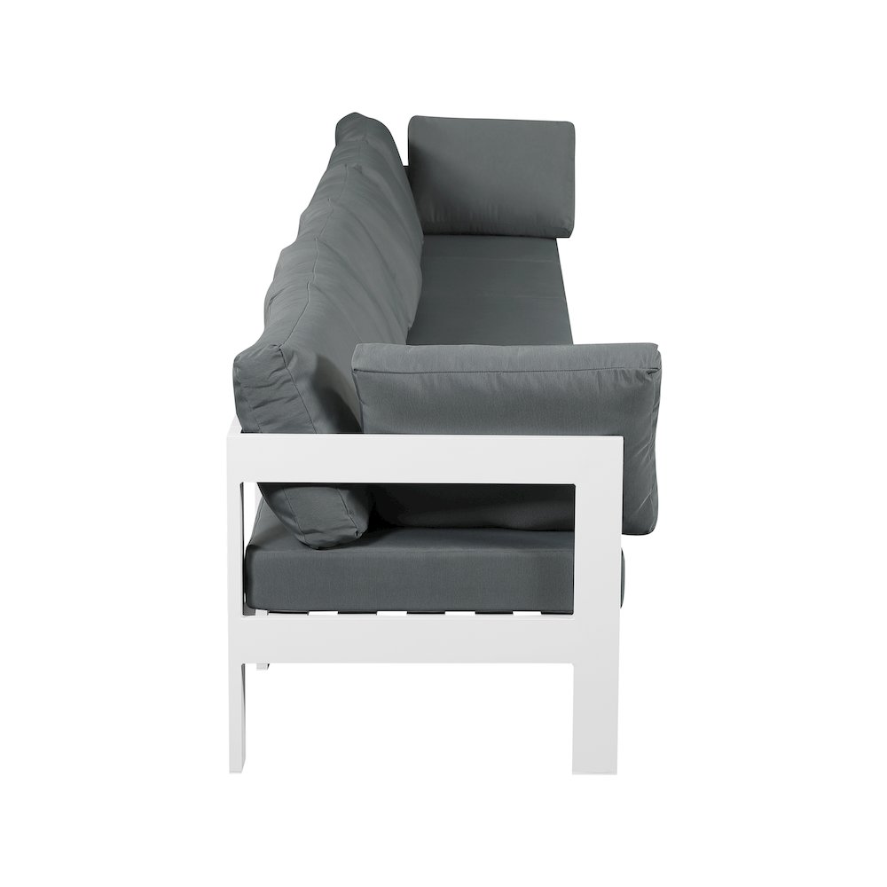 Nizuc Grey Water Resistant Fabric Outdoor Patio Modular Sofa. Picture 3