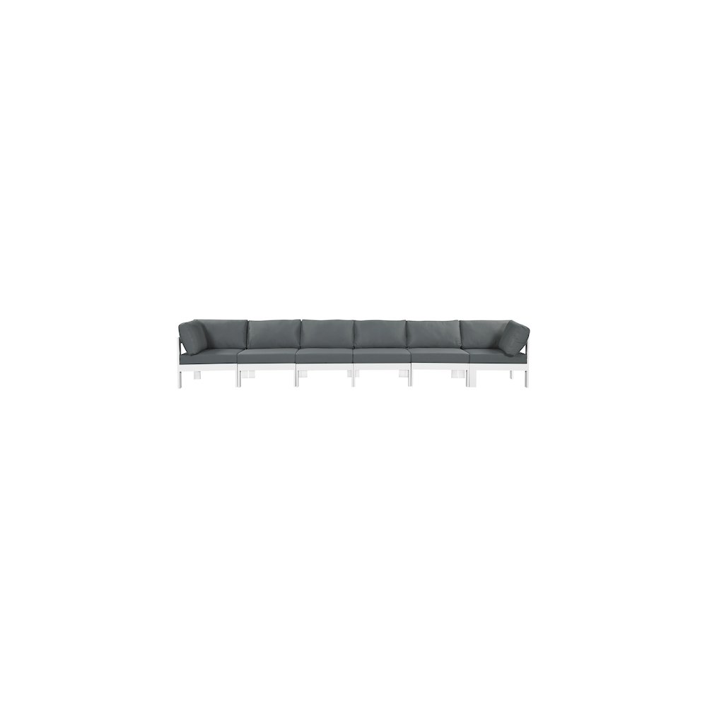 Nizuc Grey Water Resistant Fabric Outdoor Patio Modular Sofa. Picture 4